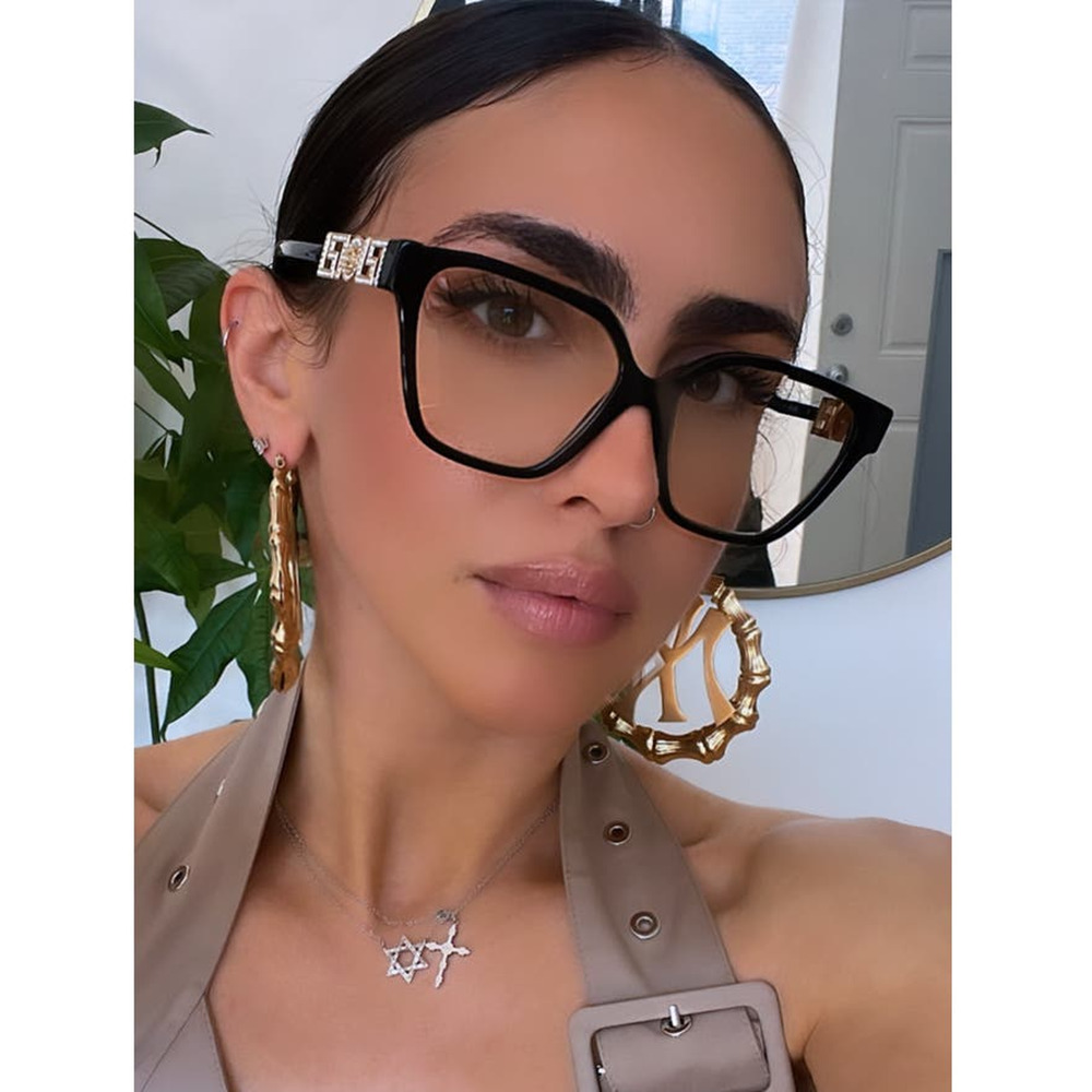 NEW Versace VE3358-B Black Crystal Strass Oversized Frames